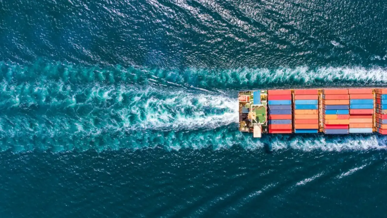 Container vessel in transit